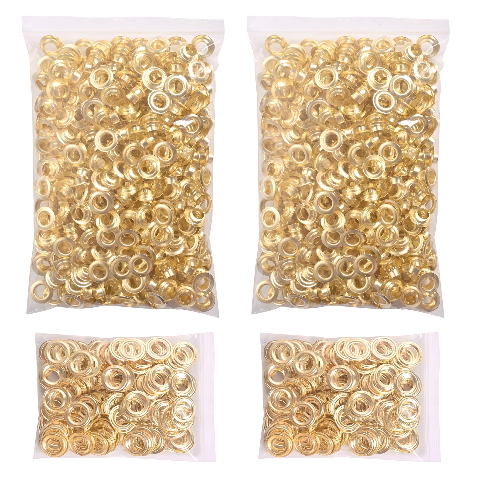 Gold Grommets 1000pcs - Durable Washers & Grommets Kit -14 Gold Grommets 1000pcs - Durable Washers & Grommets Kit -14