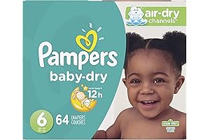 Pampers Baby-Dry Diapers - Size 6, 64 Count - Keep Baby's Bottom Dry and Comfortable