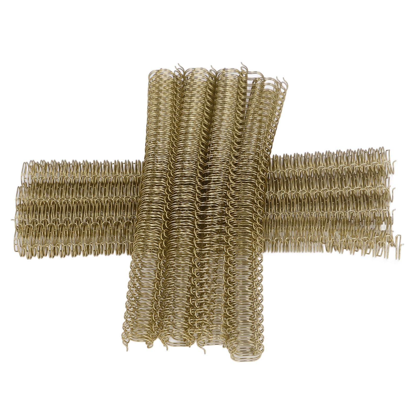 Dorso per Rilegatura a Filo Doppio da 100 Pezzi, capacità 100 Fogli, Passo 3:1, 34 Anelli, Diametro 12,7 Mm, Kit per Carta A4(Oro Chiaro Dorso per Rilegatura a Filo Doppio da 100 Pezzi, capacità 100 Fogli, Passo 3:1, 34 Anelli, Diametro 12,7 Mm, Kit per Carta A4(Oro Chiaro