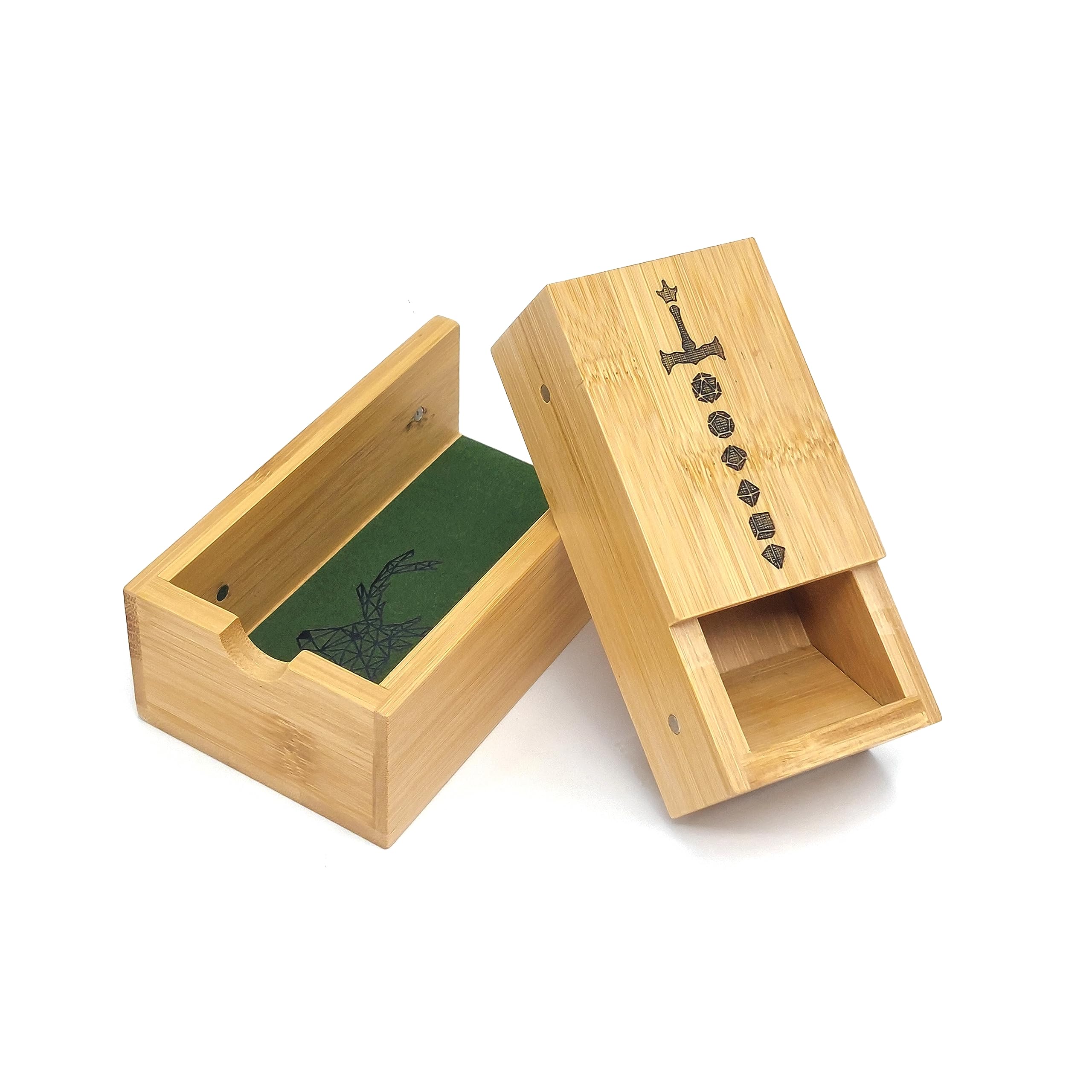 LORE Würfelturm Pen-and-Paper Würfeldesign für Tabletop Rollenspiele | Magnet-Stecksystem, Nachhaltiges Holz, braun, einklappbar DND, DSA, Cthulhu kompatibel