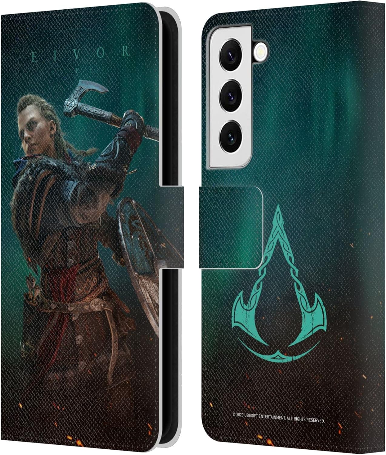 Head Case Designs Officially Licensed Assassin's Creed Female Eivor Raid Leader Valhalla Key Art Leather Wallet Case Compatible with Samsung Galaxy S22 5G