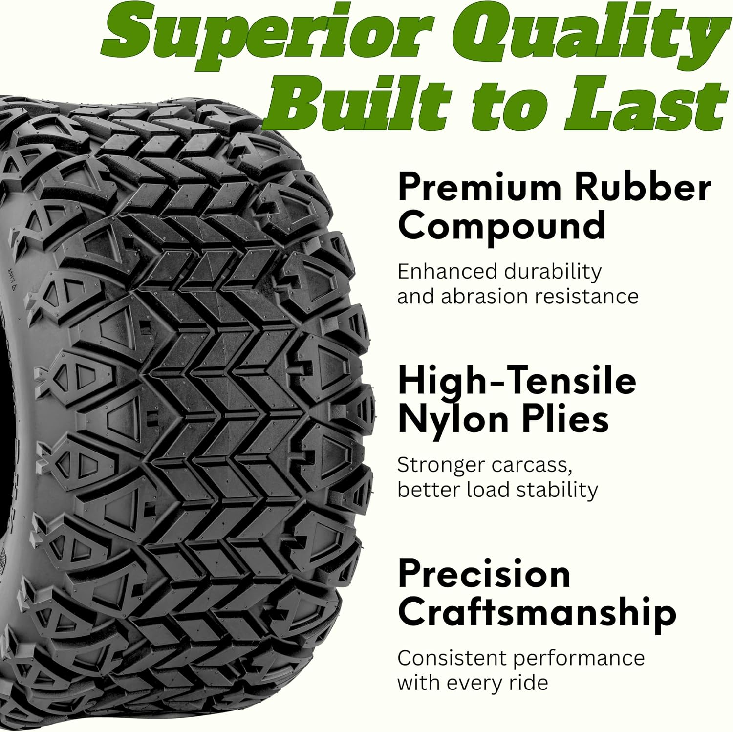 RUNIX 18X8.50-8, Set of 2, CrownGlide, All-Terrain Golf Cart Turf Tires, 4PR, Tubeless, Riding Lawn Mower Tires, 18X8.5X8
