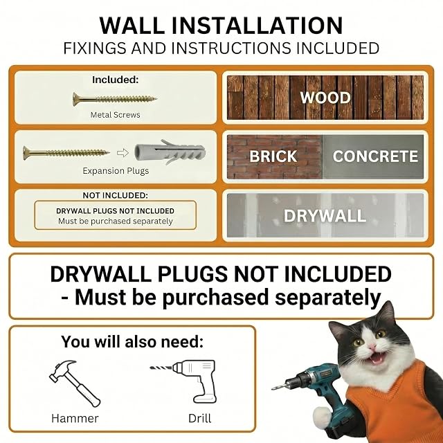 Foto 8 de 8 de INICIO Estantería de Pared para Gatos de hasta 8 kg, Madera de Abedul con 3 peldaños, para Subir y Jugar