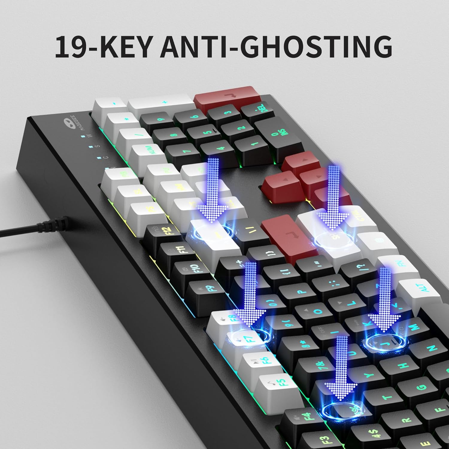 MageGee K2 Keyboard demonstrating 19-key anti-ghosting