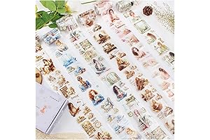 Assorted Reading Book Lady Character Stickers for Journaling and Scrapbooking
