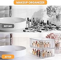 Vista 7 de 2 Pack Stackable Storage Drawers,Plastic Organizers Bins, Drawers Storage with Handles and Movable Dividers for Organization and Storage in