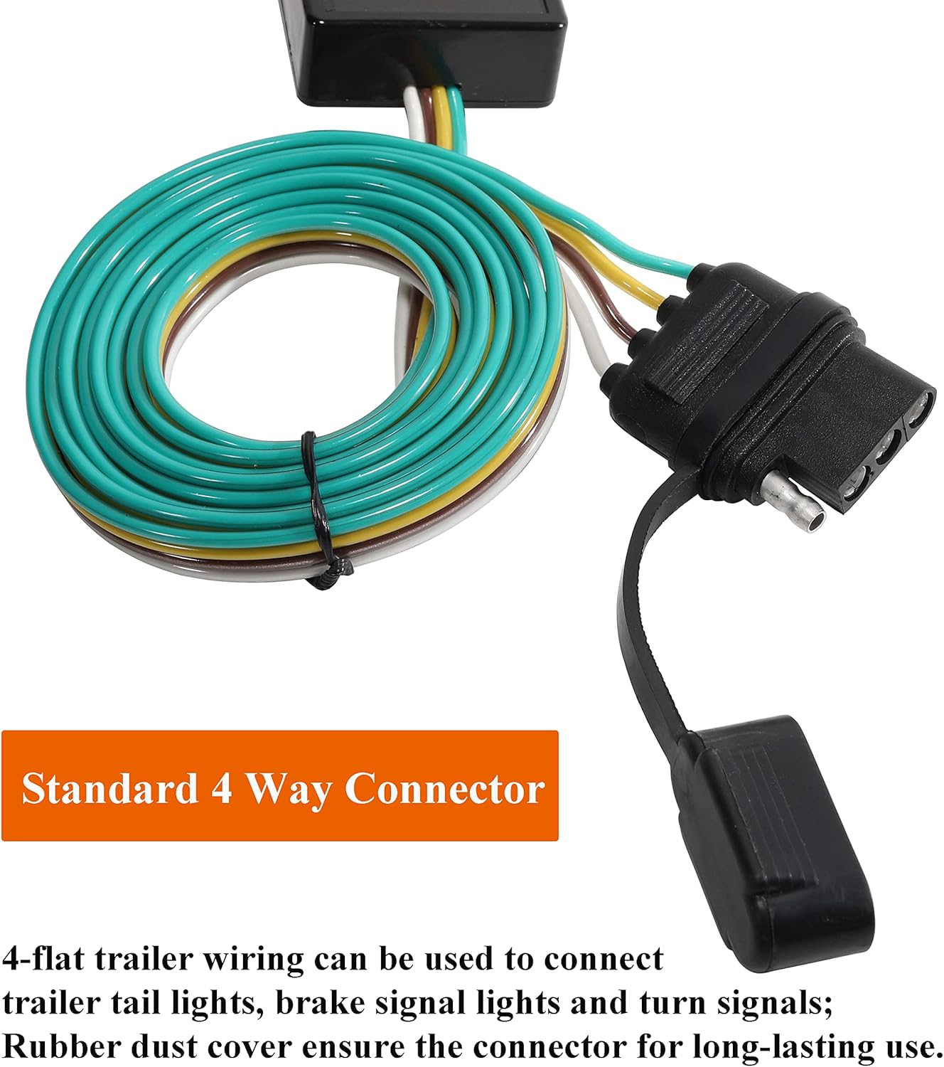 Oyviny 56107 Custom 4 Pin Trailer Wiring Harness for 2004-2007 Toyota Highlander, Factory Tow Package Required, Pure Copper Wires Towing Hitch Wiring