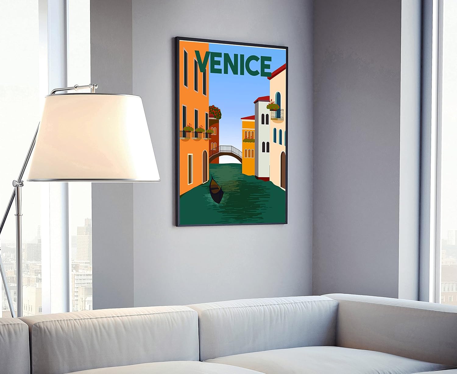 Italy Venice Travel Cityscape and Landmark Wall Art - Home and Office Decor Poster - 12x18