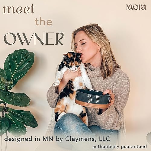 Miniatura 4 de Mora Ceramic Pet Bowl Size Medium - Food/Water Dish for Large Puppies, Cats, Retrievers, Medium Sized Dogs, ect. 28oz or 4 Cups - Basic Bowls for