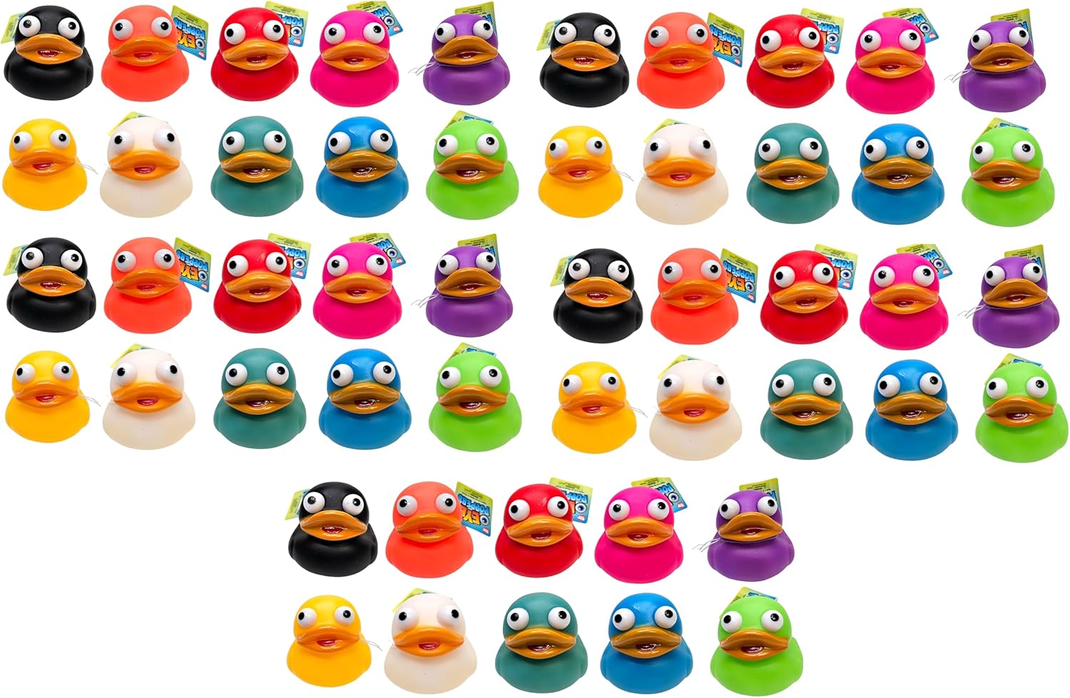 2" Ducky Eye Poppers (50 Pack) Fun Carnival Prize and Party Favor. Bath Tub Toys and Jeep Duck Ducking (50 Pack)