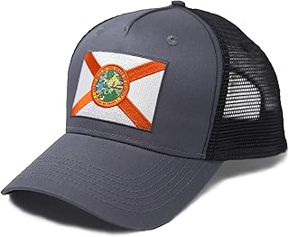 International Tie Black Florida Hat for Men and Women - Florida State Flag Adjustable One Size Trucker Cap, Baseball, Snapback with an Embroidered Patchâ€¦