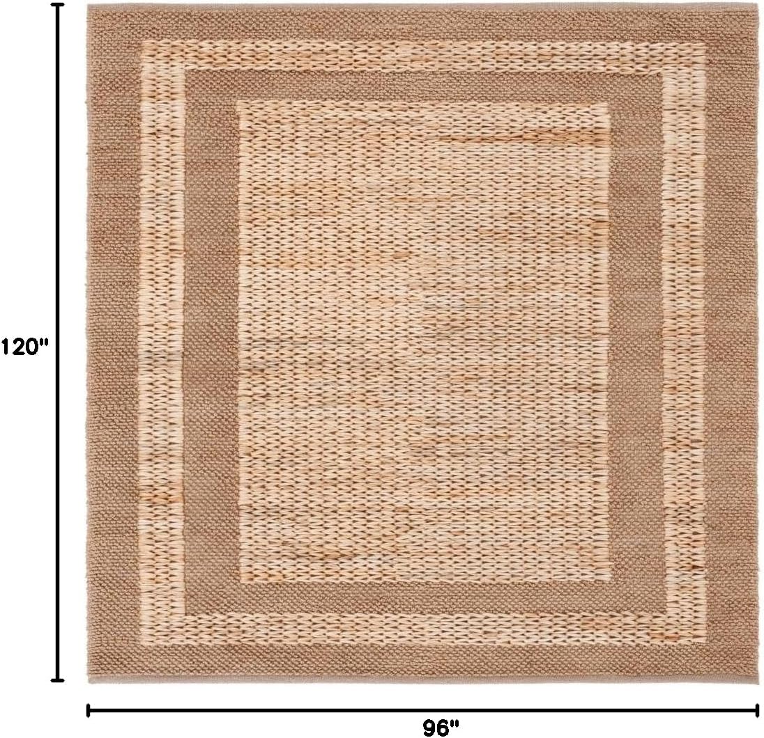 SAFAVIEH Area Rug 8x10 - Natural Fiber Collection - Large - Natural, Handmade Jute, Farmhouse Style, Ideal for Living Room, Bedroom, Dining Space (NFB378A)