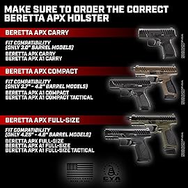 CYA Supply Co.- Black Optics Ready IWB Holsters - Fits Beretta APX Carry & APX A1 Carry Subcompact - Veteran Owned - Made in USA