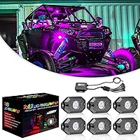 Vista 9 de Niwaker - Kits de luces de roca RGB LED, luces de roca con 8 cápsulas de luces de neón para remolque, luces subterráneas para camión, ATV, UTV, SUV