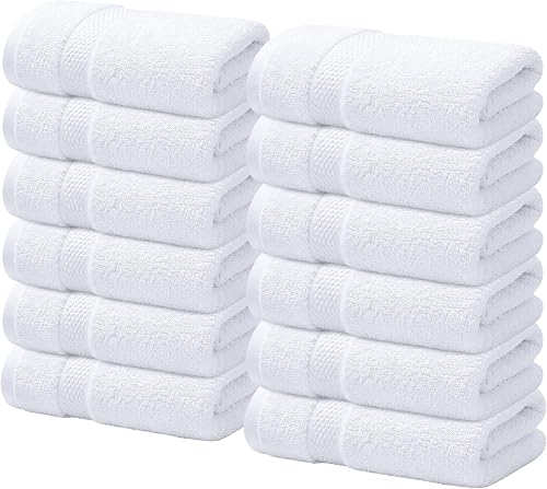 Infinitee Xclusives 100% Cotton Luxury Wash Cloths for Showering - 12 Pack