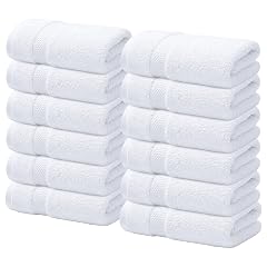 Infinitee Xclusives Luxury Wash Cloths for Showering 13x13 100 Cotton Washcloths Pack of 12 Soft and Absorbent Face