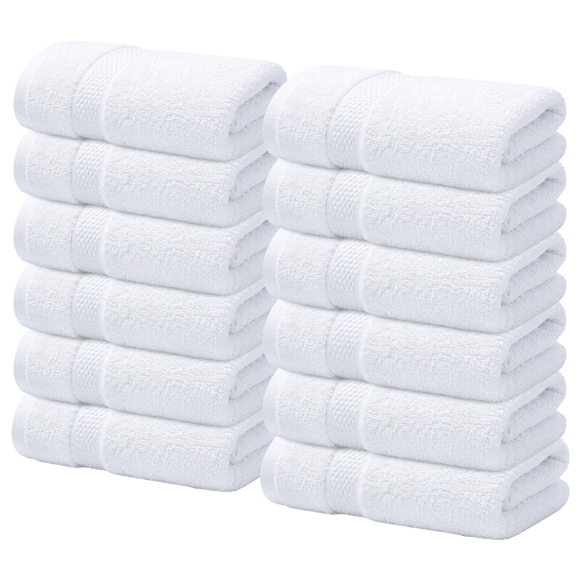 Infinitee Xclusives Luxury Wash Cloths for Showering 13x13 100 Cotton Washcloths Pack of 12 Soft and Absorbent Face