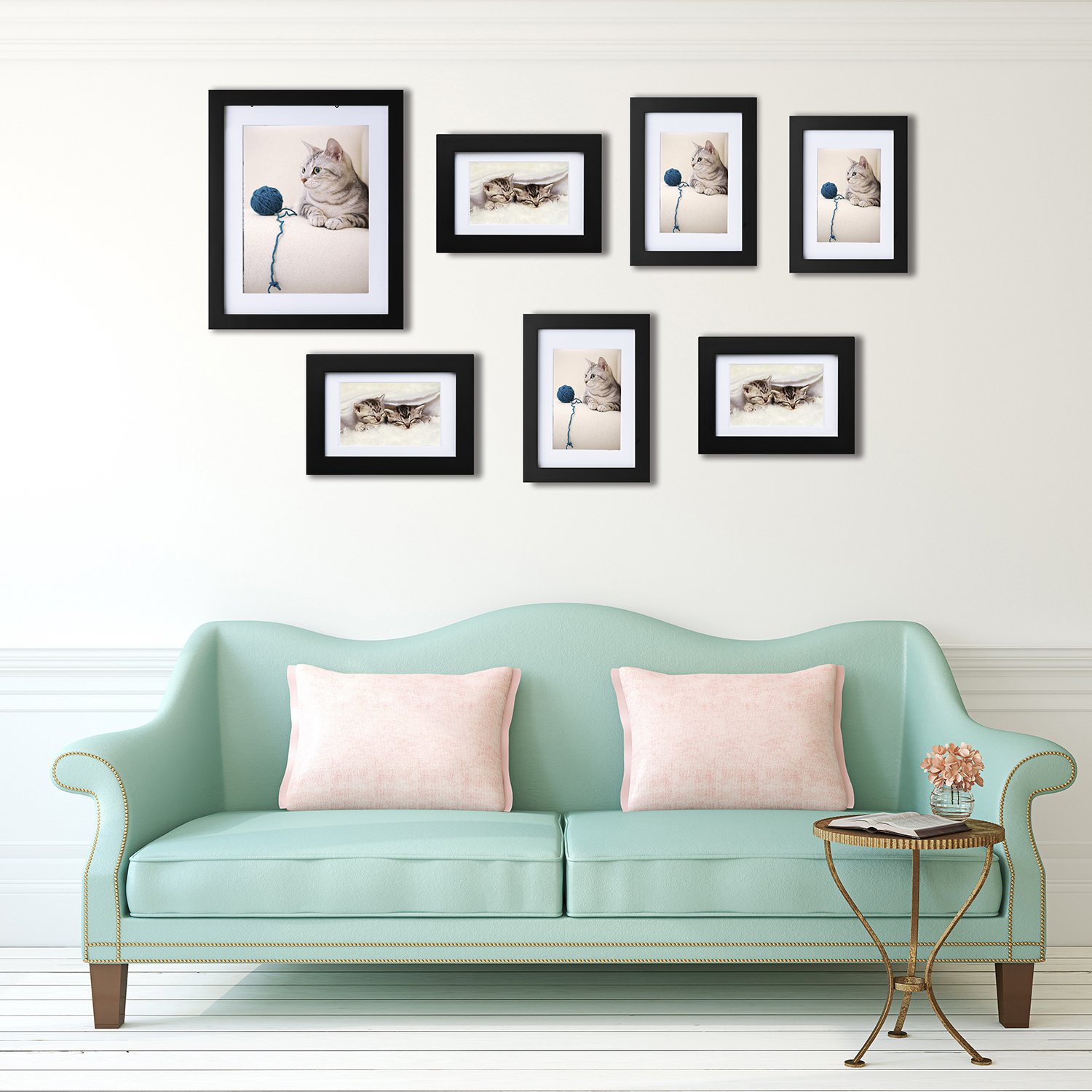 Amazon.co.jp: INNOCHEER フォトフレームセット7枚（黒）木製 額縁