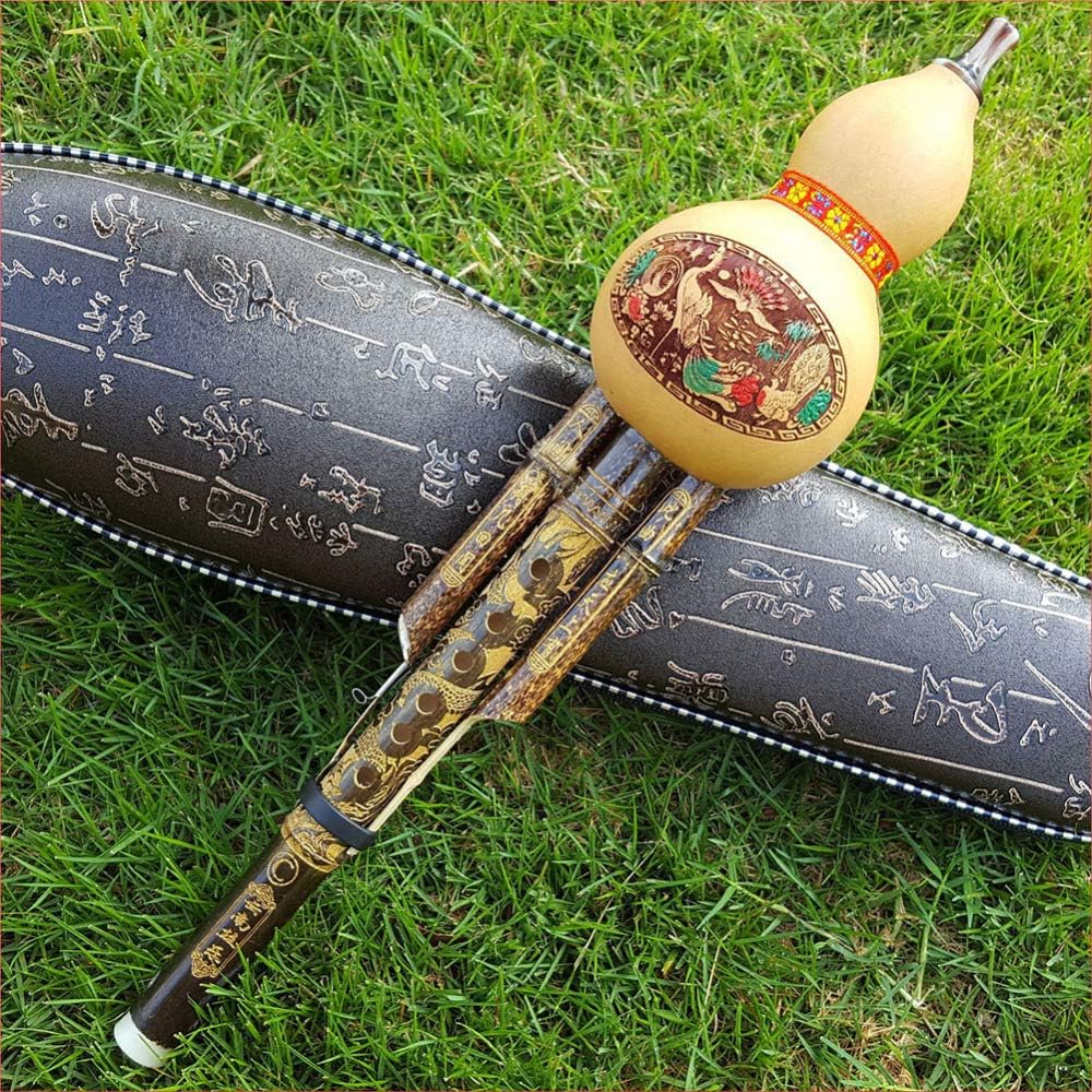Garvee Flûte hulusi professionnelle en bambou fait main – Instrument à vent ethnique chinois – Son authentique, idéal débutants et passionnés – Cadeau anniversaire/Noël – Tonalité : Do (C key)