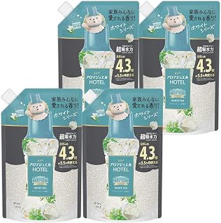 レノア アロマジュエル HOTEL お洗濯の香り付けビーズ ホワイトティーの香り 詰め替え 1810mL×4袋 [大容量] [ケース品] 柔軟剤を一緒に使って効果長続き