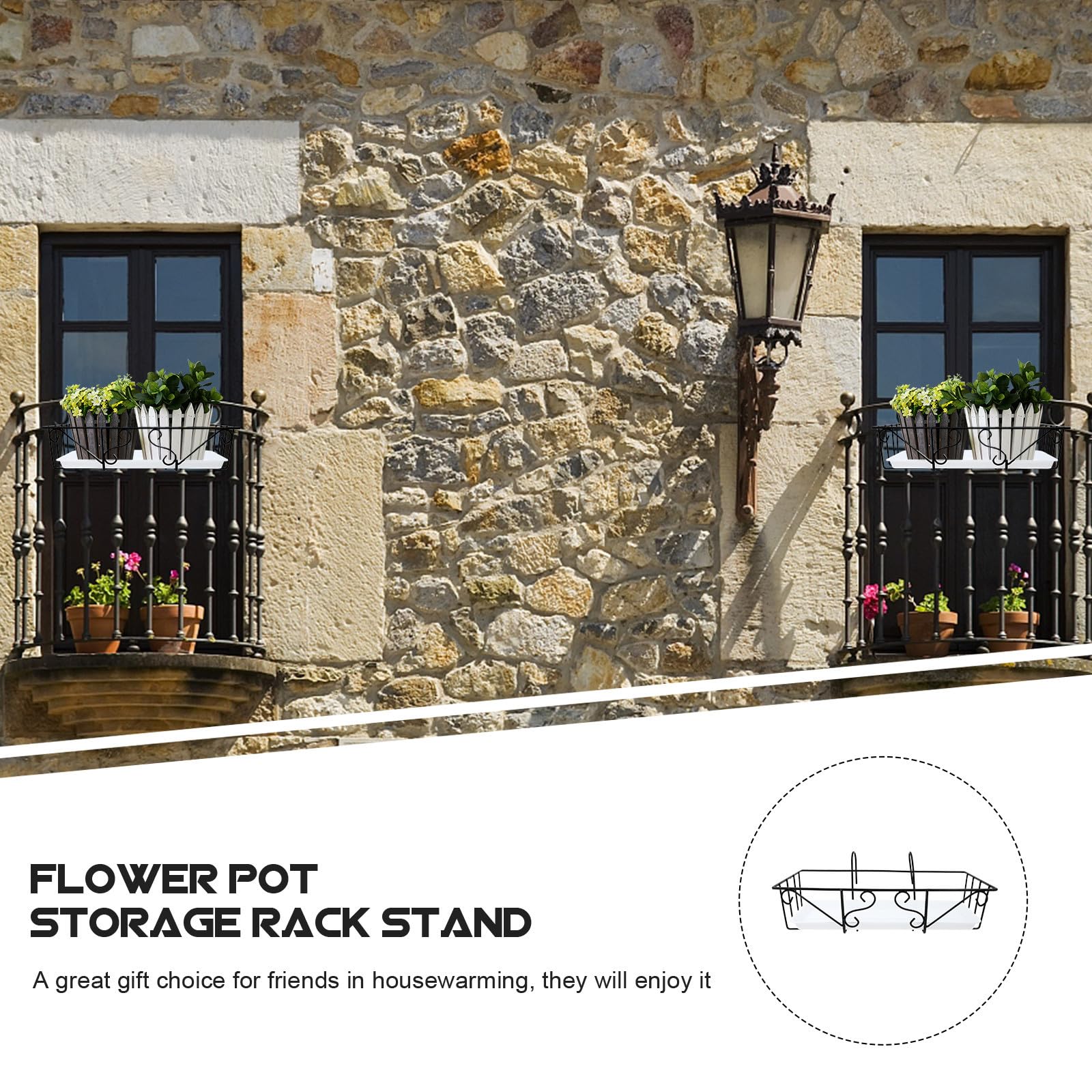 PACKOVE Soporte Blanco de Plástico para Hierro y Plantas Suspendido Doble Gancho Colgante Fácil de Almacenar para Decoración de Terraza Interior y Maceta