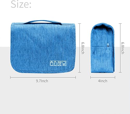 Miniatura 4 de Bolsa de aseo de gran capacidad con gancho para colgar para hombres y mujeres, bolsa de cosméticos de viaje impermeable, bolsa de almacenamiento de