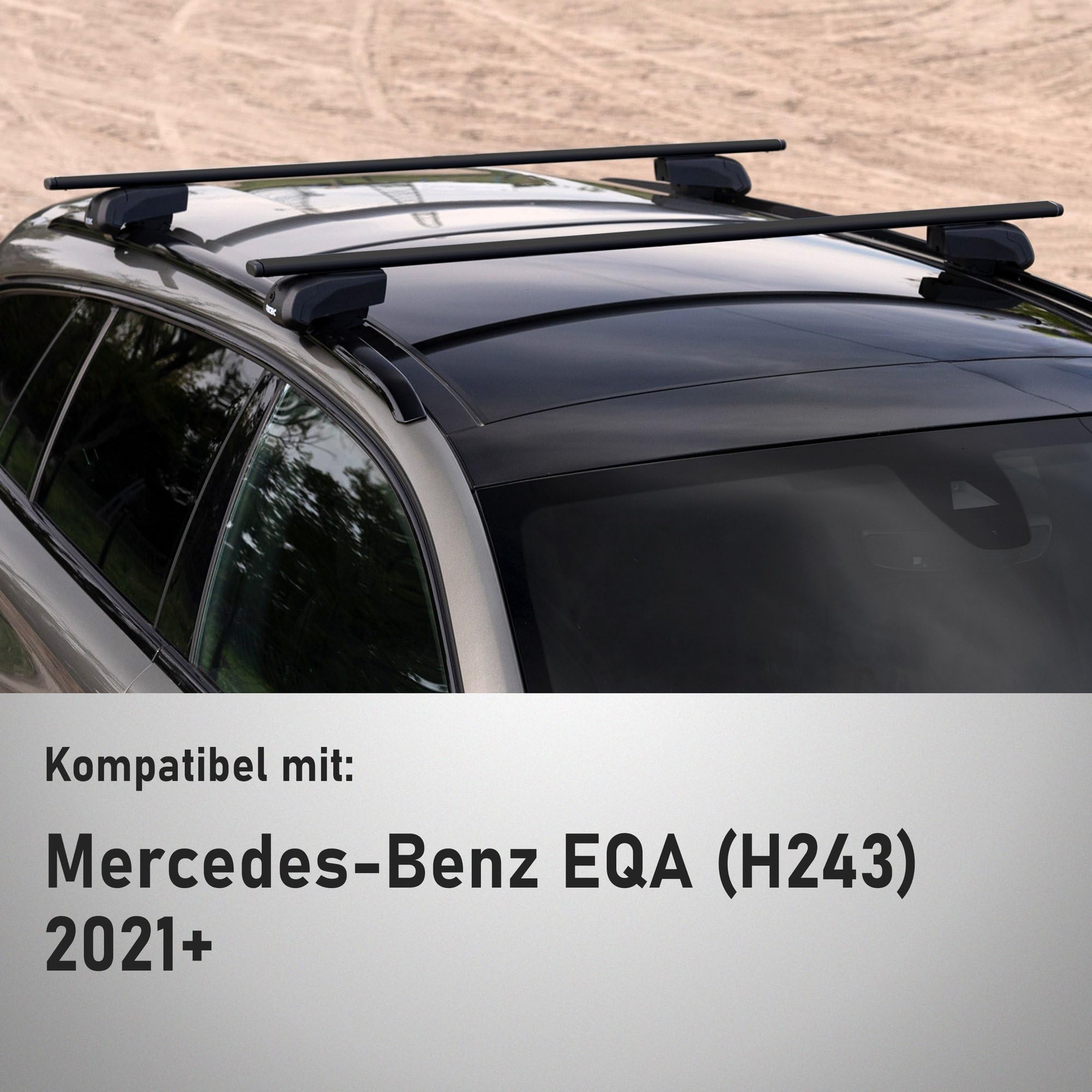 CHROMEMASTER | Dachgepäckträger Dachträger | Kompatibel mit Mercedes EQA 2021+ | Er dient zum Transport Einer Dachbox, Fahrradträger, Leiter; Robuste Dachträger aus Stahl