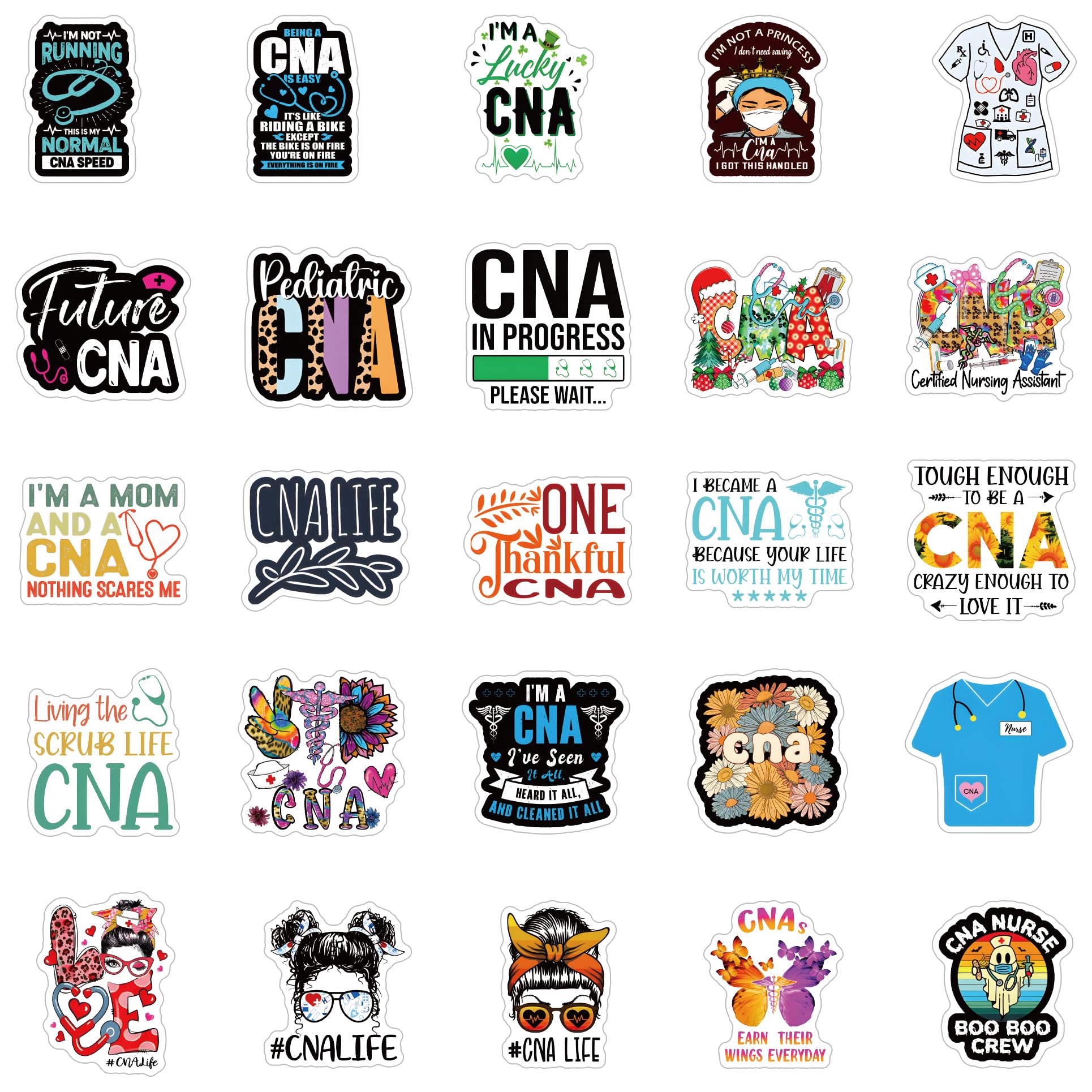 120Pcs CNA Stickers Pack, Life Aesthetic Vinyl Waterproof Sticker Decals for Water Bottle,Laptop,Phone,Skateboard,Scrapbooking,Bumper Choice for Fans for Party Supply…
