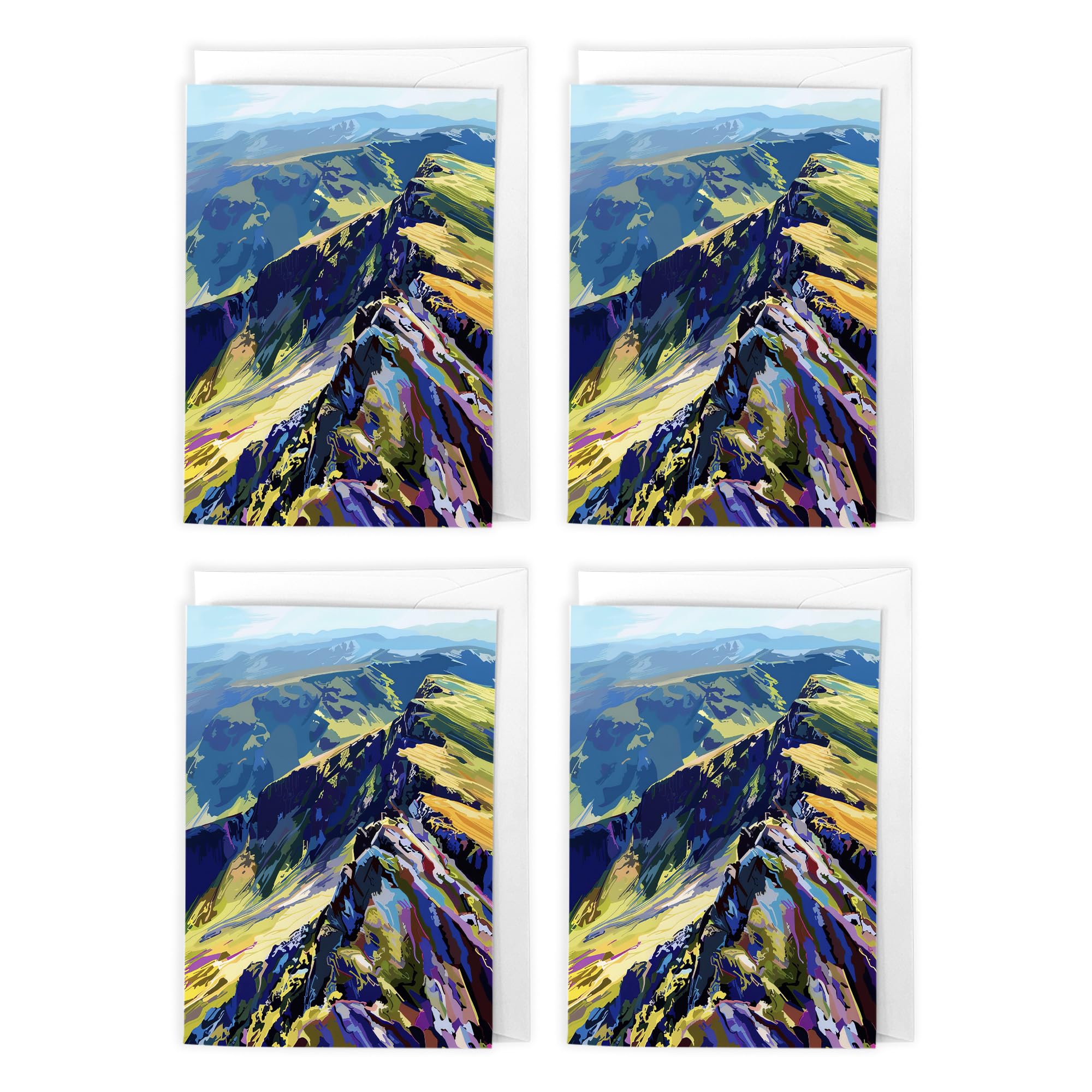 Cairngorm Mountains Scotland Art Cards Multipack of 4 Scenic Highlands Greeting Cards For Any Occasion, Blank Inside For Your Message, A6 Size 10 x 15 cms
