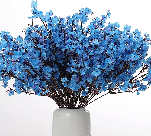 Miniatura 33 de 15 piezas de flores artificiales de seda artificial de tacto real, ramos florales de bricolaje, decoración de bodas, fiestas, arreglos de blanco