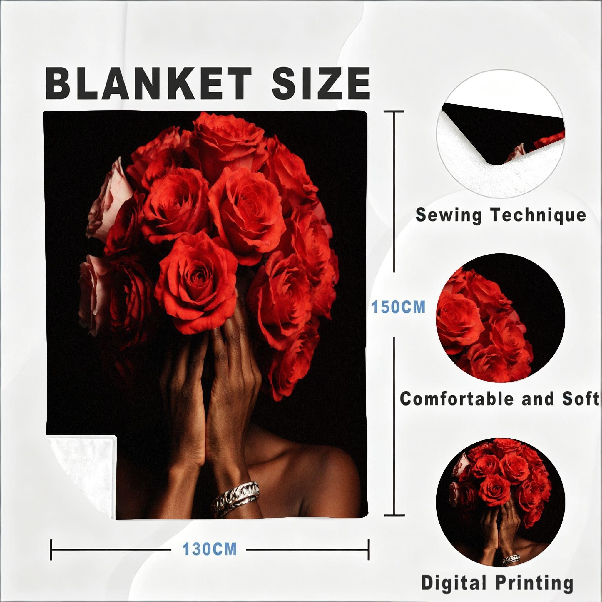 Manta Franela Sherpa 3D Mujer con Rosas 240x260 para Cama 180-A270