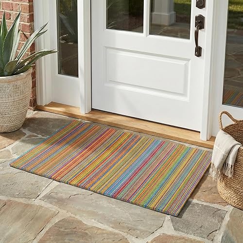 Miniatura 17 de Fab Habitat - Tapete de plástico reciclado para exteriores, impermeable, resistente a la decoloración y a las arrugas, a rayas, para patio, terraza