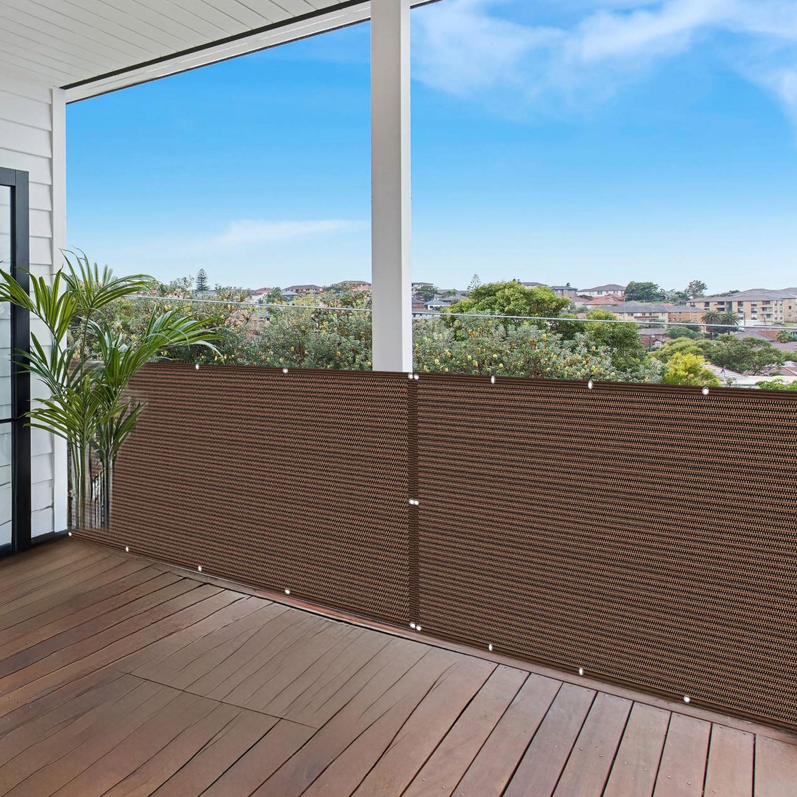 Filet de balcon anti-regards et vent, bâche de protection terrasse 225x450