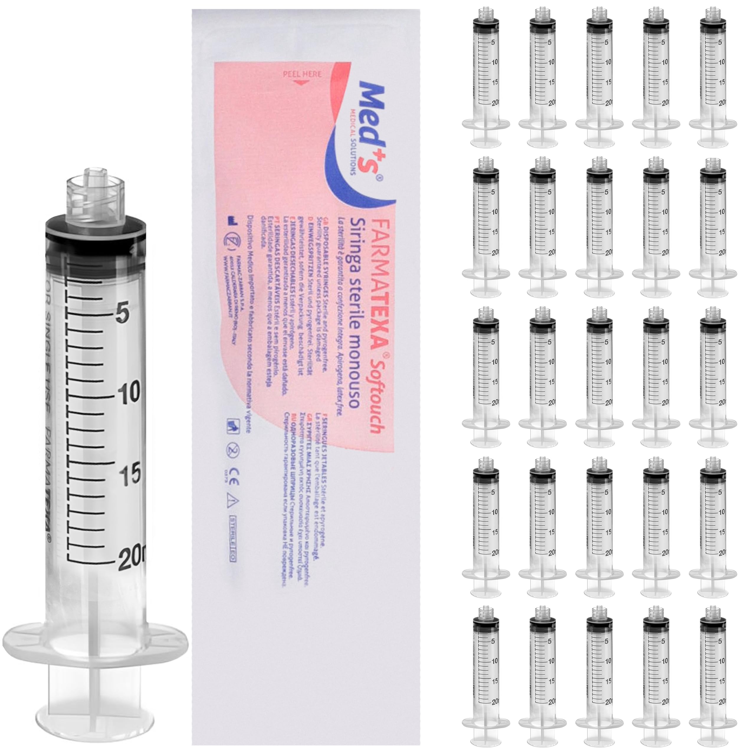Siringhe monouso sterili 20 ml LUER LOCK - Siringa sterile senza ago