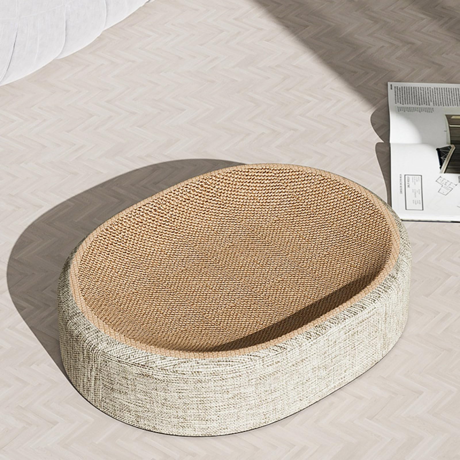 Produktbild von Ovales Sisal Kratzbrett Für Katzen, Lounge Kratzpappe Für