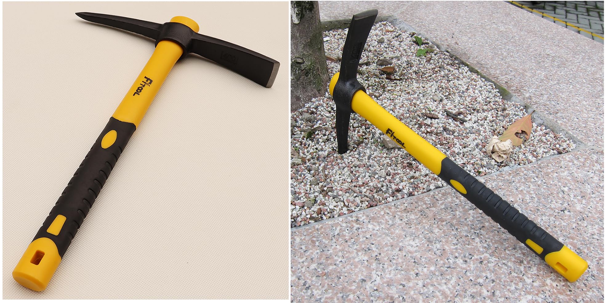 Kute chwasty Mattock motyka 38,1 cm, jednoczęściowa, nienaruszona kuta obniżona, uchwyt z włókna szklanego powlekany tworzywem sztucznym, 635 g