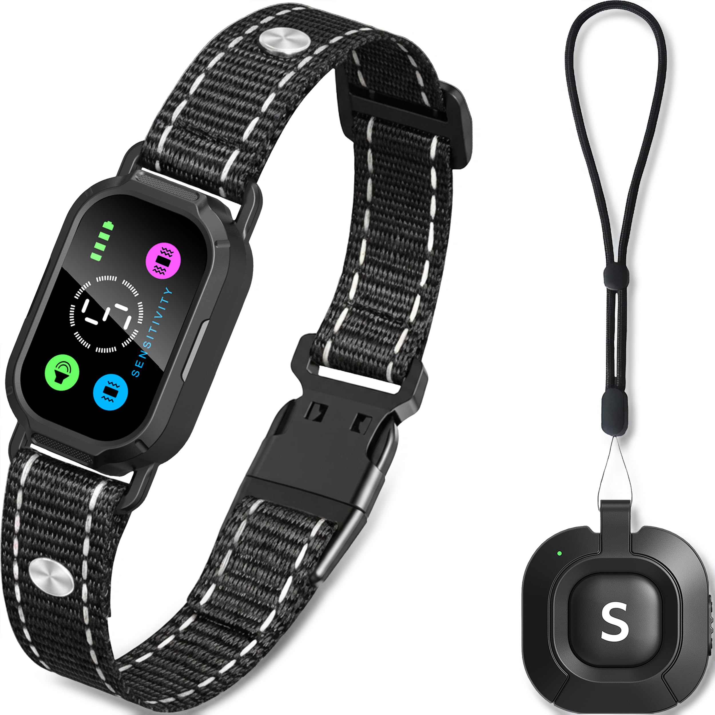 2 en 1 Collar Adiestramiento Perros y Collar Antiladridos con Mando a Distancia – Automático y Manual – Sin Descarga Eléctrica – Modo Pitido, Vibración Progresiva – Impermeable IP67