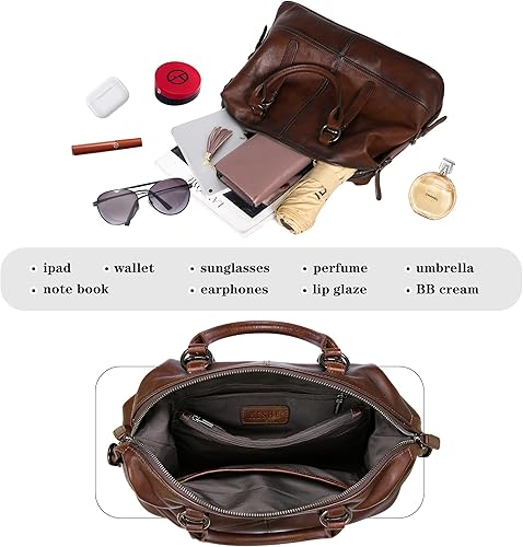 Miniatura 7 de HESHE Bolsos de cuero de diseñador para mujer, bolsa de mano para trabajo, asa superior, bolso de hombro, bolsa cruzada de gran capacidad