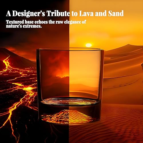 Miniatura 5 de Juego de 2 vasos de whisky de cristal, vasos de 10 onzas para whisky, bourbon, ron y cóctel, regalo premium para hombres, papá o esposo