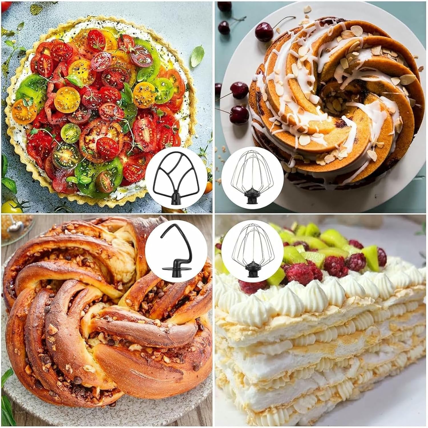 Kitchen Mixer | Food Blender and Meat Grinder | Mixing Jug, Dough Hook, Whisk, Splash Guard | Multifunctional Kitchen Mixer for Cookin