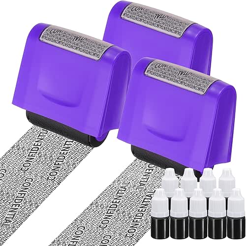 PATIKIL Identity Theft Protection Roller Stamp, 3Pcs 1.7" Confidential Roller