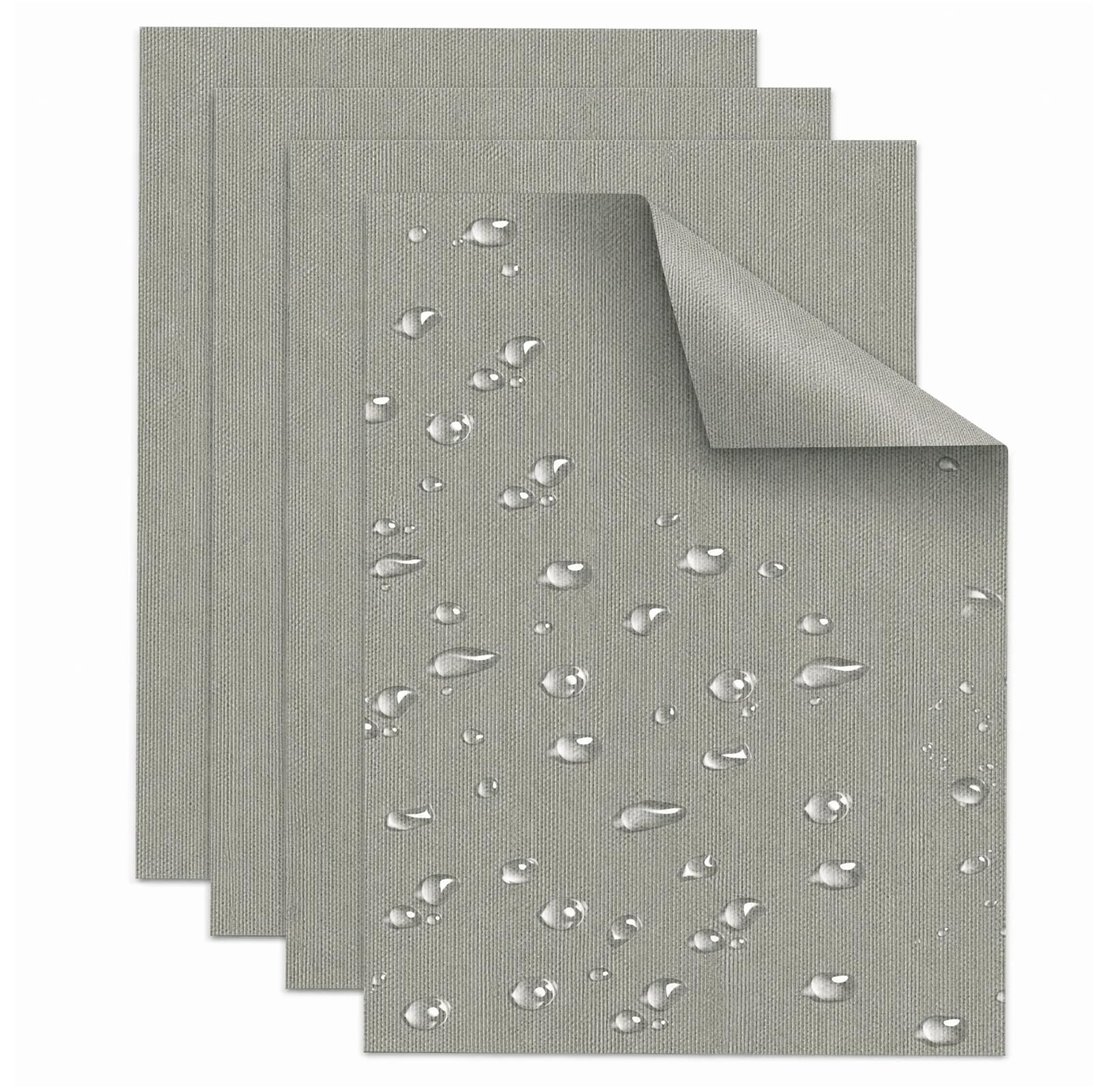 Skystuff Self-Adhesive Canvas Repair Tape, Heavy Duty Waterproof Fabric Repair Patches for Sofa, Chair, Awning, Tent, Clothes, Camping Outdoor Gear, Instant Strong Fix, 15x20cm, 4pcs Grey