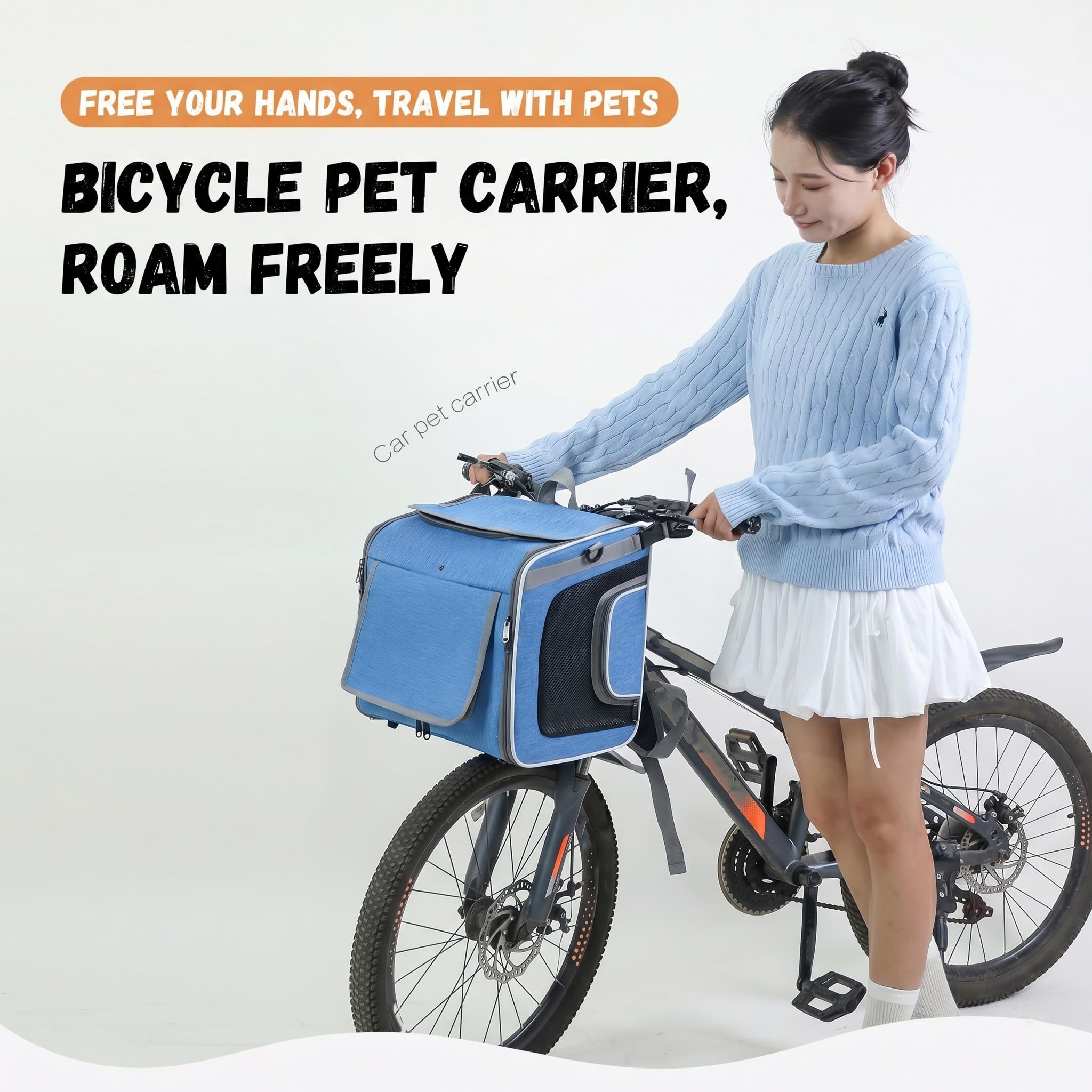 Borsa da trasporto per animali domestici di alta qualità per il controllo degli accessi Cult Devotion 2018-2026, cestino staccabile per manubrio della bicicletta, elegante stile minimalista