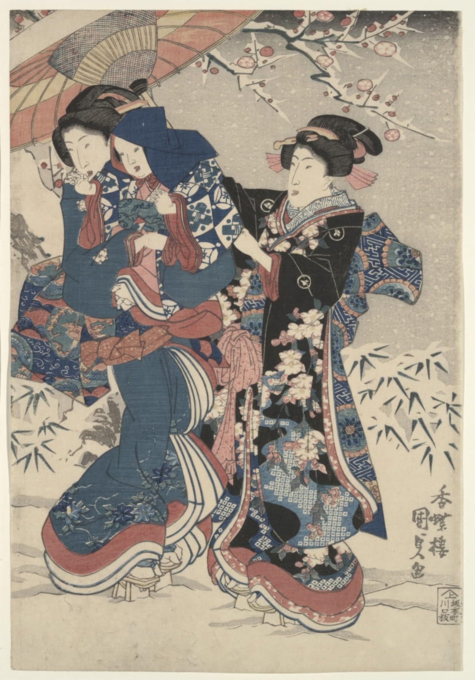 ARTXLXXBN Famous Print Painting Colorful Art Print Snow Fight by Utagawa Kunisada Canvas Art Decorations for Home Decor 60x90cm