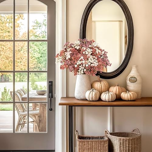 Miniatura 7 de Flores de aliento de bebé artificiales, flores de otoño a granel, 10 unidades, plantas falsas de Gypsophila para decoración de otoño, ramos de