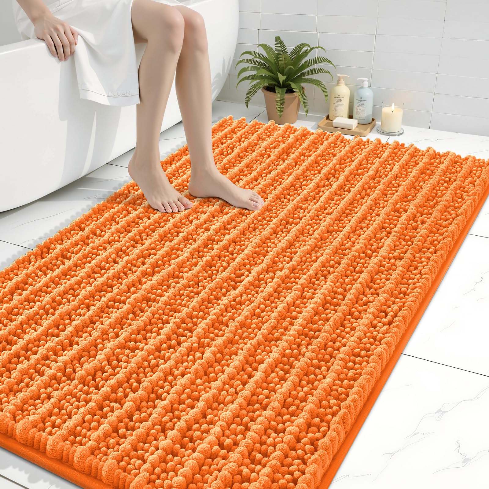 Arotive Bathroom Rugs Mat 47x32, Soft Absorbent Chenille Shaggy Bath Mat