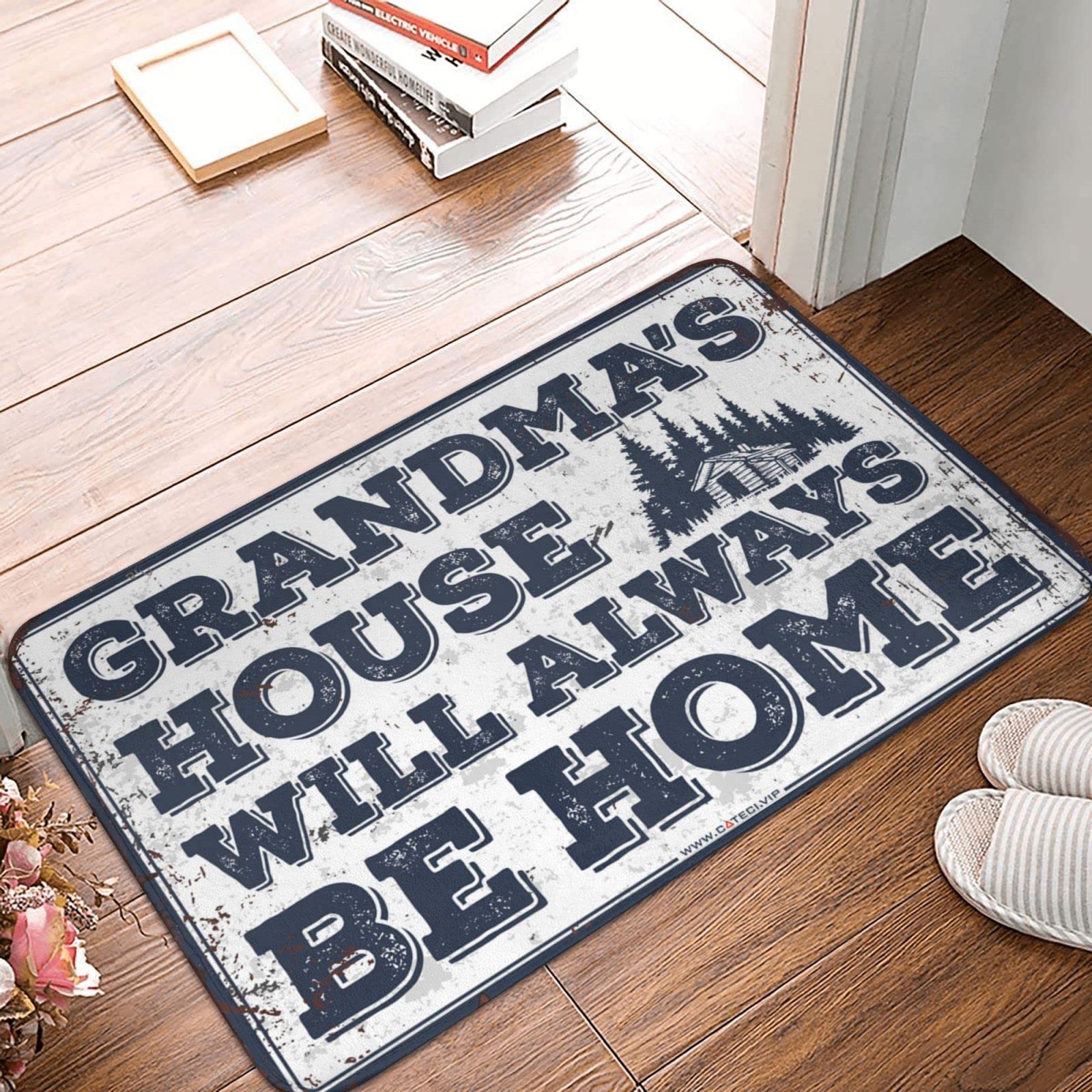 Tapis de porche extérieur imperméable grand format 65 x 90 cm durable