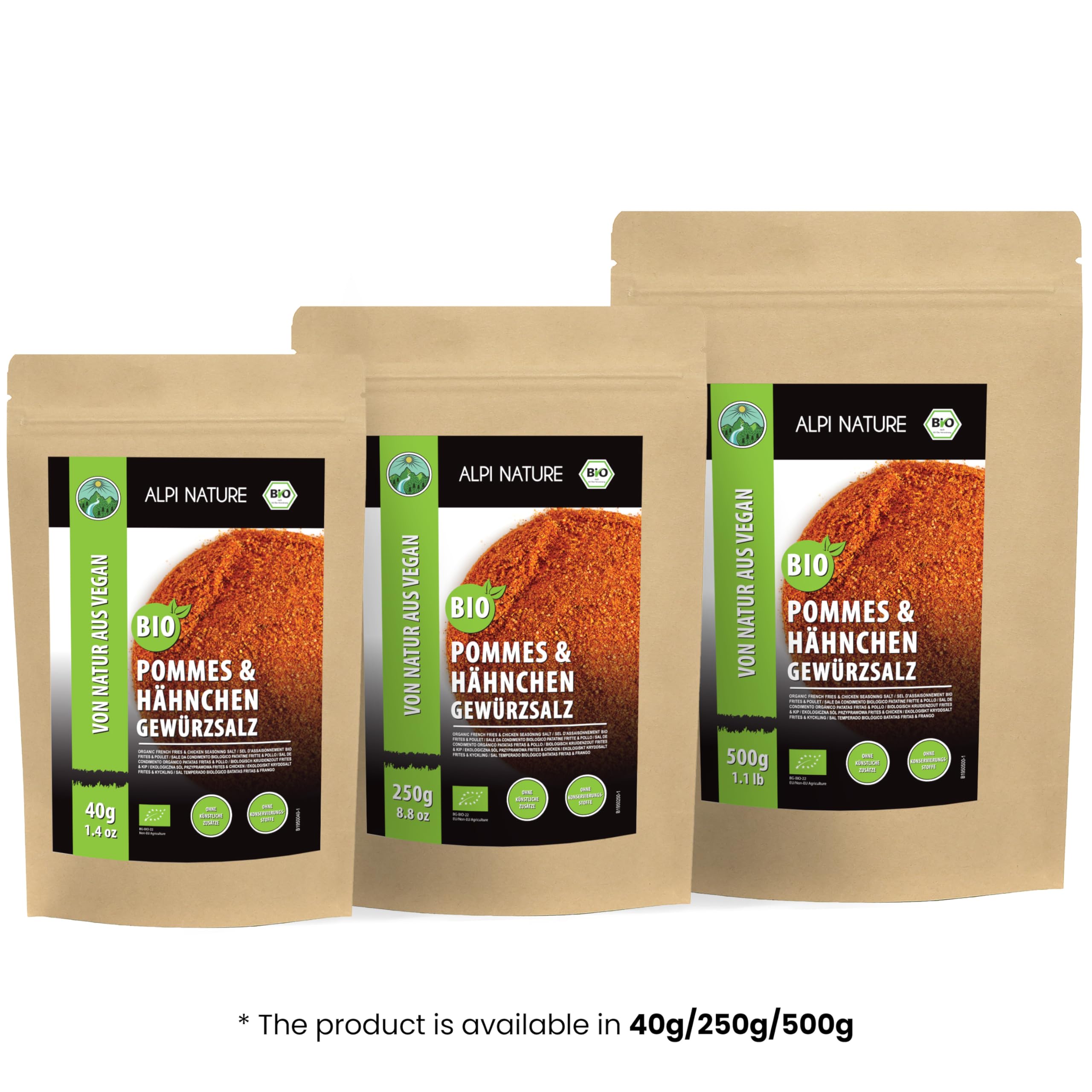 Alpi Nature Sal Orgánica para Condimentar Patatas Fritas 40g, Sal Orgánica para Condimentar Pollo