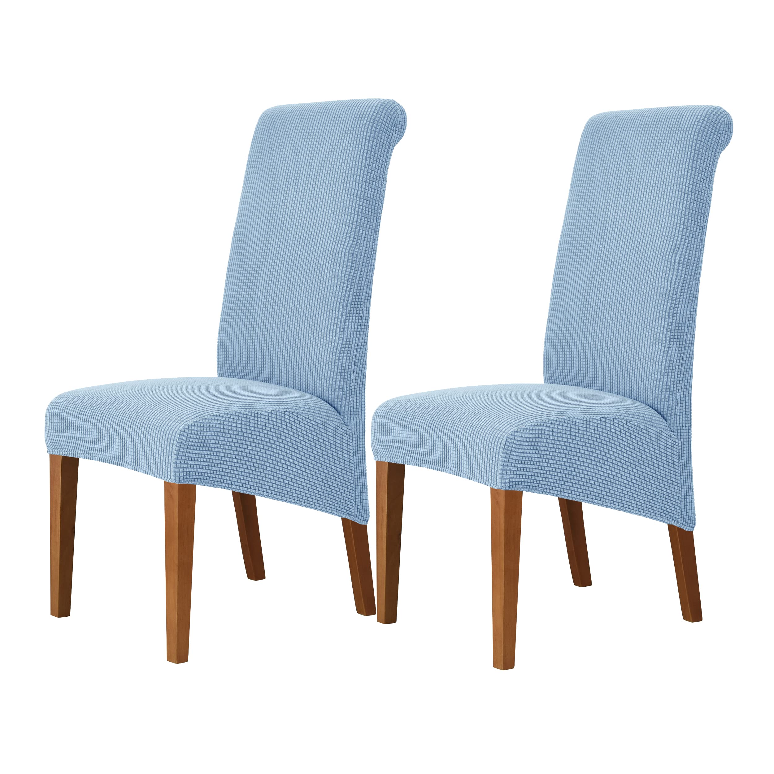 iEventStar High Back Dining Chair Covers Large Size Seat Cover Washable Removable (2, Blue)