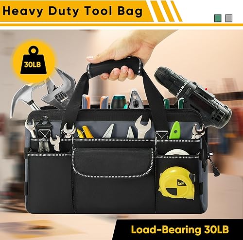 Miniatura 4 de Bolsa de herramientas resistente para hombres con organizador de llaves  Caja de herramientas vacía organizadora de almacenamiento con base